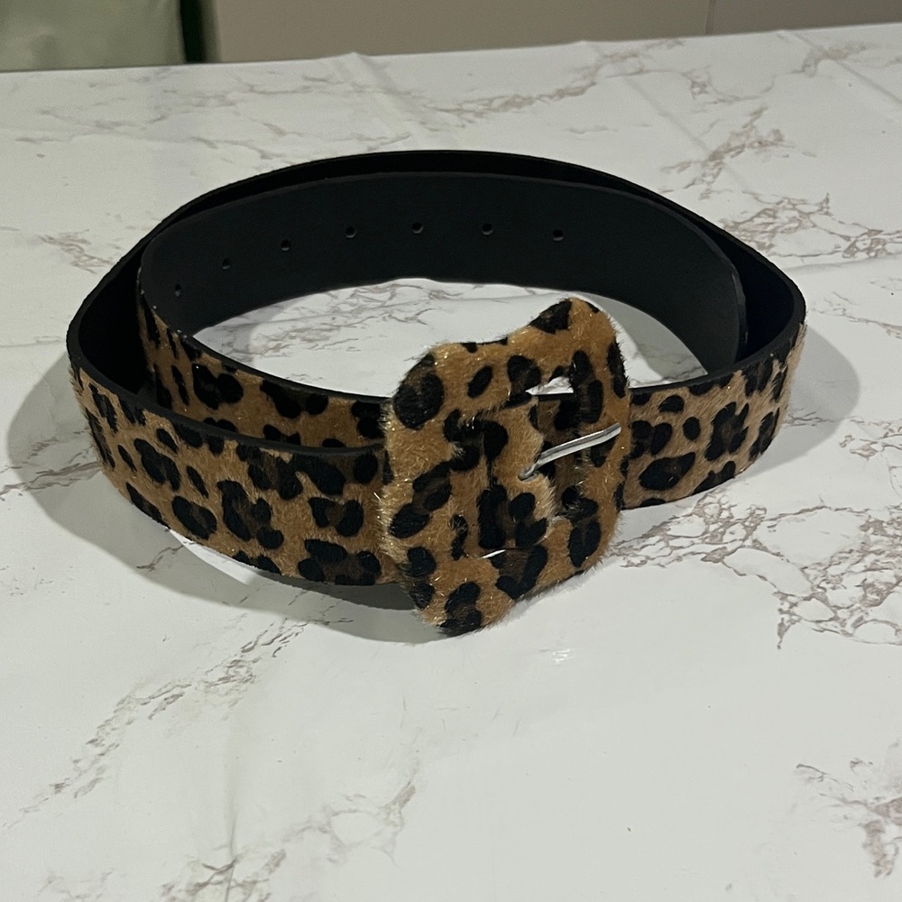 Leopard Print Wide Waist Belt - up to size 39